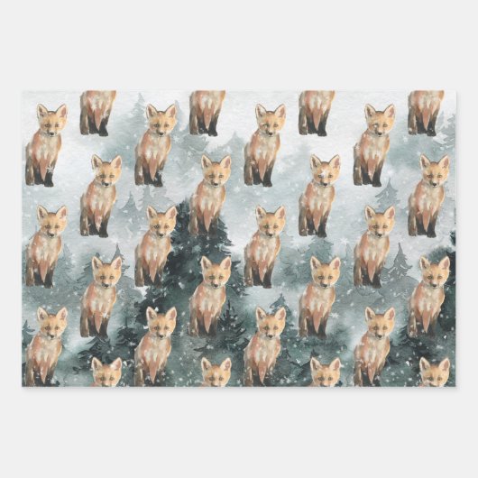 Rood-vossenvel in een bos met een bos in een bos m inpakpapier vel (Voorkant)