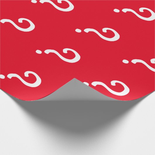 Rood vraagteken verpakkingspapier | Matte Cadeaupapier (Hoek)