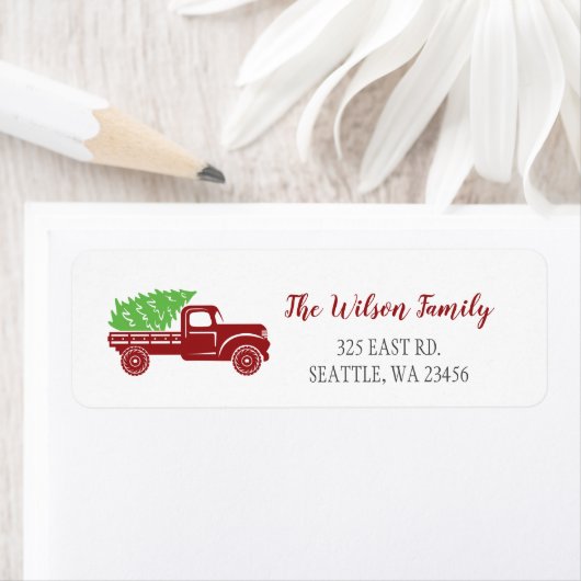  rood vrachtadres voor kerstbomen etiket (Insitu)