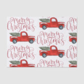 rood vrachtwagen kerst weefsel papier (Voorkant)