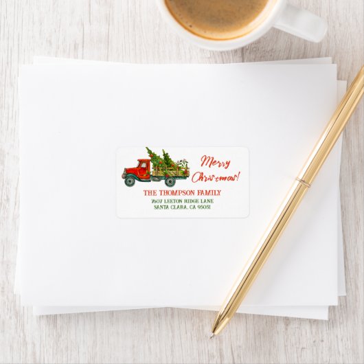 rood vrachtwagen — kerstboomkleur etiket (Insitu)