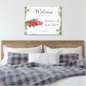  Rood Vrachtwagen Sneeuwkerstbruiloft Canvas Pr (Insitu (Slaapkamer))