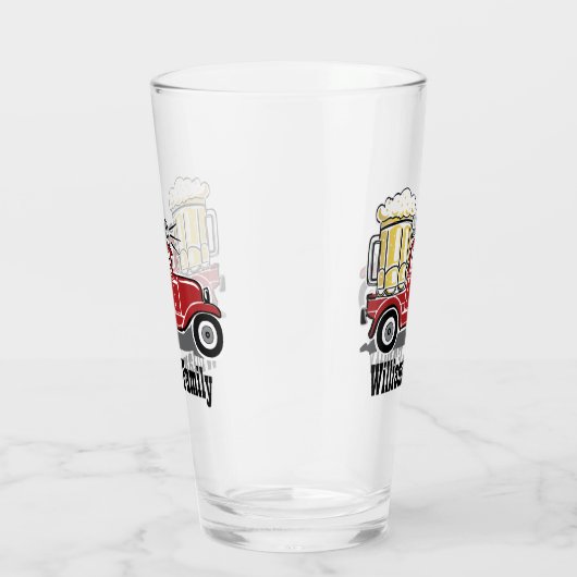 Rood  vrachtwagenkaas Beer Glass Monogramed Glas (Rechts)