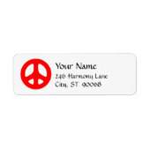 Rood Vredesteken Custom Return Label (Voorkant)
