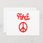 Rood vredesteken met vrede uitgedeeld in graffiti briefkaart (Voorkant / Achterkant)