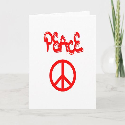 Rood vredesteken met vrede uitgedeeld in graffiti kaart (Voorkant)