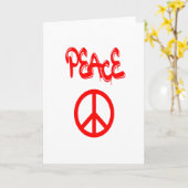 Rood vredesteken met vrede uitgedeeld in graffiti kaart (Gele Bloem)