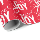 Rood, vredig en vrolijk wittekstpapier cadeaupapier (Rol Hoek)