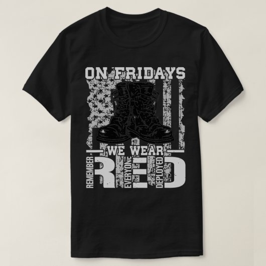 Rood vrijdagleger herinnert iedereen zich t-shirt (Design voorkant)