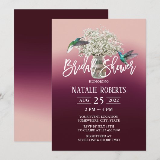 Rood Vrijgezellenfeest voor baby's en Tortelduifje Kaart (Voorkant / Achterkant)