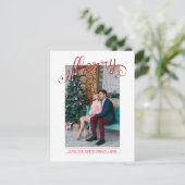 Rood Vrolijk Manuscript | Foto van de Vakantie van Briefkaart (Staand voorkant)