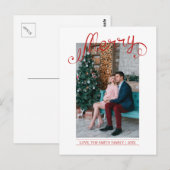 Rood Vrolijk Manuscript | Foto van de Vakantie van Briefkaart (Voorkant / Achterkant)