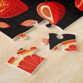 Rood Vruchtenpatroon Legpuzzel (Zijkant)