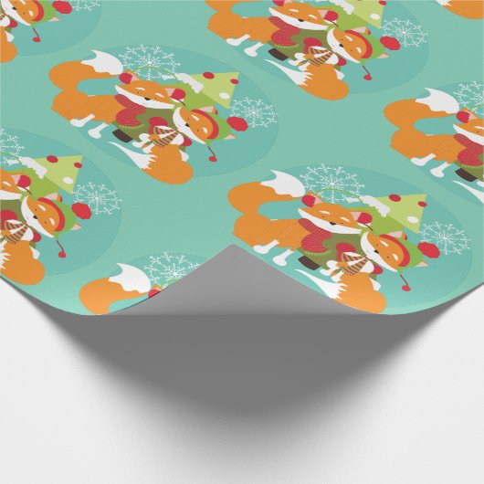 Rood vuil en gevechtsboompapier cadeaupapier (Hoek)