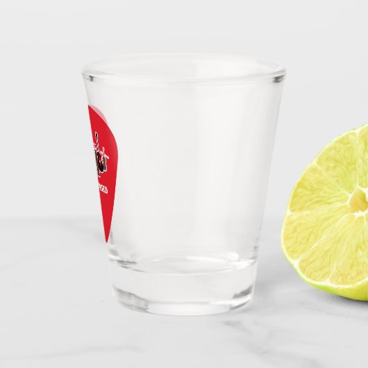 Rood vuil Unplugged Pick Logo Shot Glass Shot Glas (Rechts)