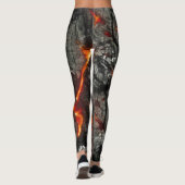 Rood vuur, zwarte steen, fantastische abstracte te leggings (Achterkant)