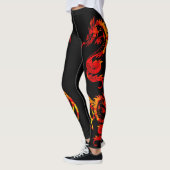 Rood vuurdraak Tattoo Leggings (Links)