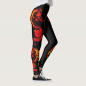 Rood vuurdraak Tattoo Leggings (Rechts)