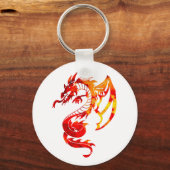 Rood vuurdraak Tattoo Sleutelhanger (Voorkant)
