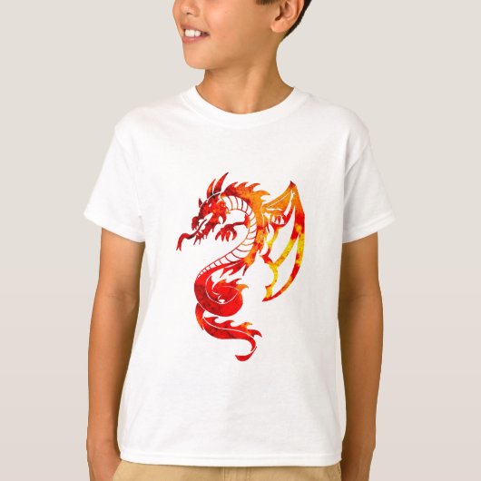 Rood vuurdraak Tattoo T-shirt (Voorkant)