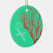 Rood vuurkoraal zee keramisch ornament (Rechts)