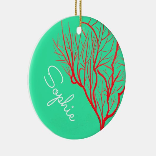 Rood vuurkoraal zee keramisch ornament (Rechts)