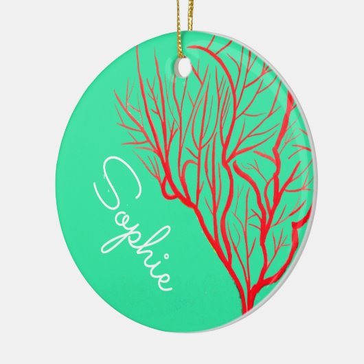 Rood vuurkoraal zee keramisch ornament (Links)