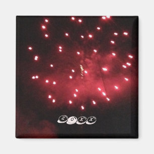 rood vuurwerk nacht sky aangepaste jaar magneten