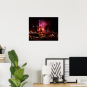 Rood vuurwerk over de Kansas City Plaza lights Poster (Thuiskantoor)