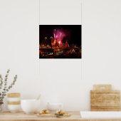 Rood vuurwerk over de Kansas City Plaza lights Poster (Keuken)