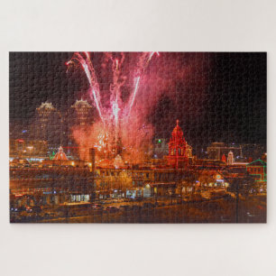 Rood vuurwerk over de Plaza, Kansas City Legpuzzel