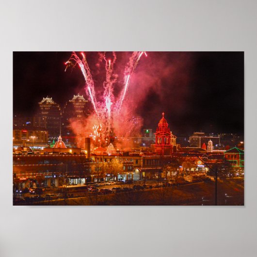 Rood vuurwerk over de Plaza, Kansas City Poster (Voorkant)