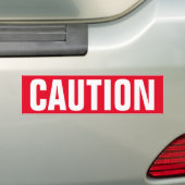 Rood waarschuwingsteken op vinylsticker bumpersticker (Op auto)
