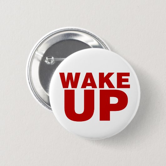 Rood wakker ronde button 5,7 cm (Voorkant /achterkant)