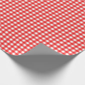 Rood | Wappapier van witte gingham Cadeaupapier (Hoek)