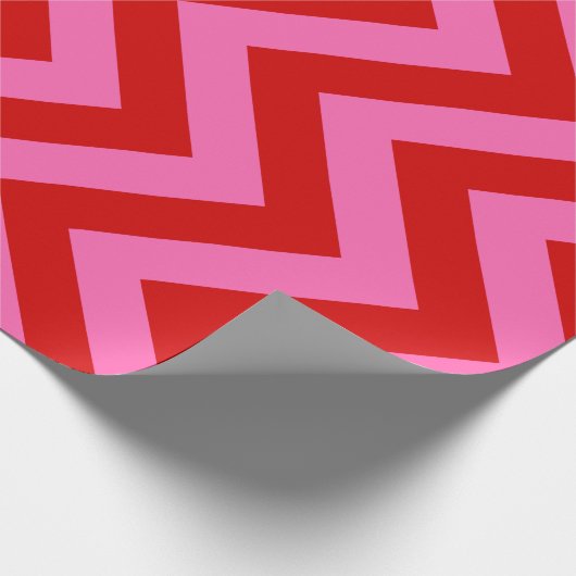 Rood warm roze papier voor het pakken van zigzag (Hoek)