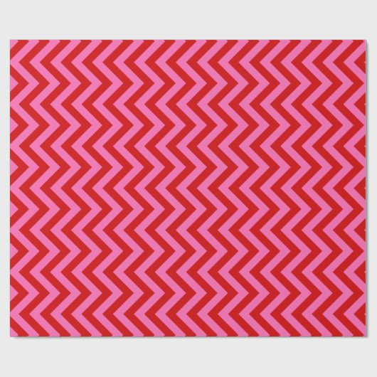 Rood warmroze XL Chevron Zigzag Wrapping Paper Cadeaupapier (Vlak)