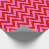 Rood warmroze XL Chevron Zigzag Wrapping Paper Cadeaupapier (Hoek)