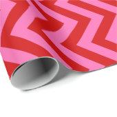 Rood warmroze XL Chevron Zigzag Wrapping Paper Cadeaupapier (Rol Hoek)