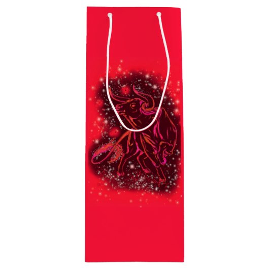 Rood waszak op Sterrennacht Wijn Cadeautas (Voorkant)