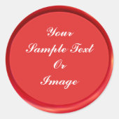 Rood waszegel ronde sticker (Voorkant)
