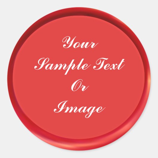 Rood waszegel ronde sticker (Voorkant)