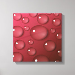 Rood Waterdruppelpatroon Canvas Afdruk