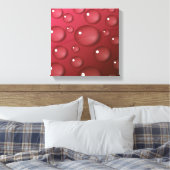 Rood Waterdruppelpatroon Canvas Afdruk (Insitu (Slaapkamer))