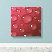 Rood Waterdruppelpatroon Canvas Afdruk (Insitu (Houten vloer))