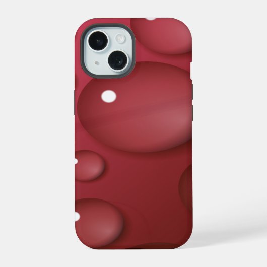 Rood Waterdruppelpatroon iPhone 15 Case (Achterkant)