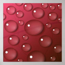 Rood Waterdruppelpatroon Poster