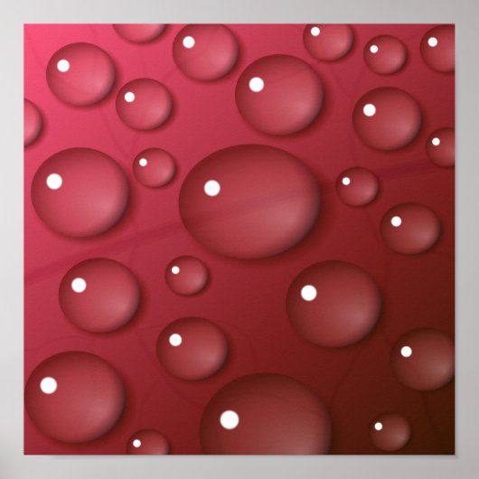 Rood Waterdruppelpatroon Poster (Voorkant)