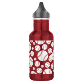 Rood-waterflesje van het honkbalteam met naam waterfles  (Links)