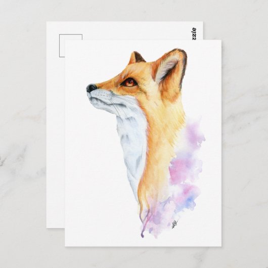 Rood Waterverf Briefkaart voor schilderen (Voorkant / Achterkant)